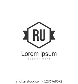 Initial RU Logo Template. Minimalist letter logo template design