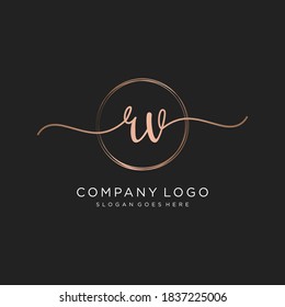 Initial RV beauty monogram and elegant logo design, handwriting logo of initial signature, wedding, fashion, floral and botanical with creative template.