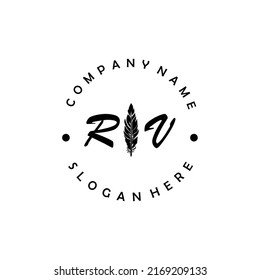Initial RV letter logo vector illustration