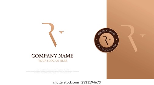Initial RV Logo Design vector