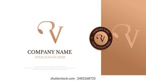 Initial-RV-Logo-Design-Vektorgrafik 