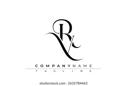 Initial RV Logo Design Vector. Elegant Monogram Logo Design with Decorative Elements and Typography