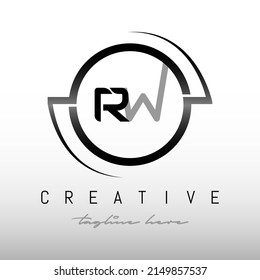 Initial RW letter logo with creative modern business typography vector template. Creative letter RW logo design vector.