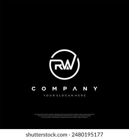 Initial rw letter logo with creative modern business typography vector template. Creative letter rw logo design. Premium Design