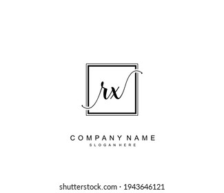 Initial RX beauty monogram and elegant logo design, handwriting logo of initial signature, wedding, fashion, floral and botanical with creative template.