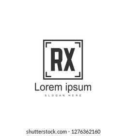 Initial RX Logo Template. Minimalist letter logo template design