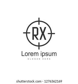 Initial RX Logo Template. Minimalist letter logo template design