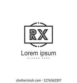 Initial RX Logo Template. Minimalist letter logo template design
