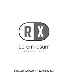 Initial RX Logo Template. Minimalist letter logo template design