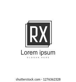 Initial RX Logo Template. Minimalist letter logo template design