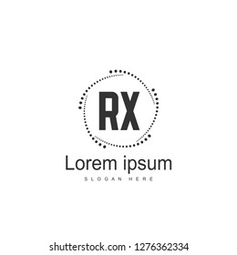 Initial RX Logo Template. Minimalist letter logo template design
