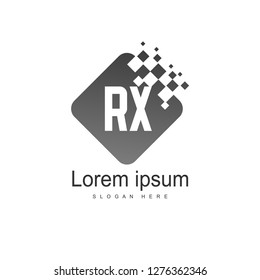 Initial RX Logo Template. Minimalist letter logo template design