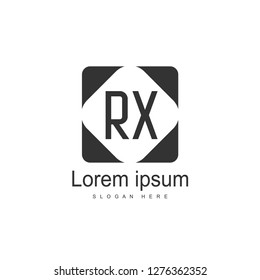 Initial RX Logo Template. Minimalist letter logo template design