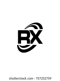 initial RX swoosh ring company logo black