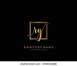 Initial RY beauty monogram and elegant logo design, handwriting logo of initial signature, wedding, fashion, floral and botanical with creative template.