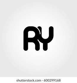 initial ry black business logo