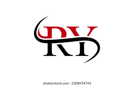 Initial RY letter Logo With Swoosh Design Graphic Vector Template for Business and Company Identity.	