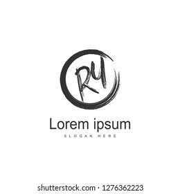 Initial RY Logo Template. Minimalist letter logo template design