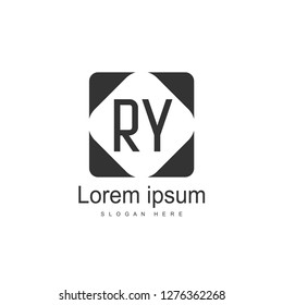 Initial RY Logo Template. Minimalist letter logo template design