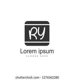 Initial RY Logo Template. Minimalist letter logo template design