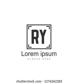 Initial RY Logo Template. Minimalist letter logo template design