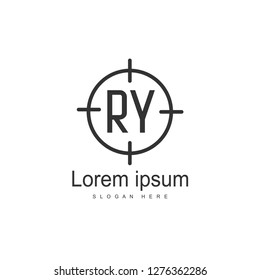 Initial RY Logo Template. Minimalist letter logo template design