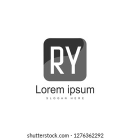 Initial RY Logo Template. Minimalist letter logo template design