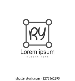 Initial RY Logo Template. Minimalist letter logo template design