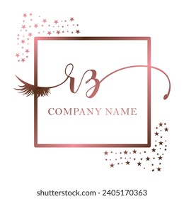 Initial RZ calligraphy company eye and eyelash handwriting