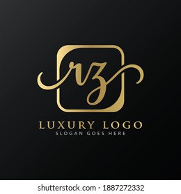 Letra inicial rz Logo Design plantilla vectorial de tipografía moderna. Diseño del logotipo rz de la carta de lujo creativa.
