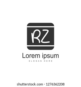 Initial RZ Logo Template. Minimalist letter logo template design