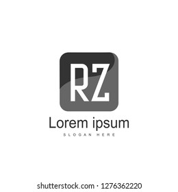 Initial RZ Logo Template. Minimalist letter logo template design