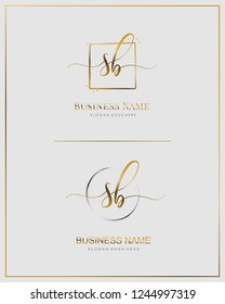 Initial S B handwriting logo vector. Letter handwritten logo template.