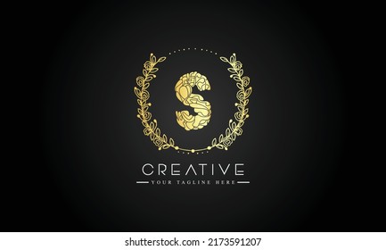 Initial S beauty monogram and elegant logo design, logo of initial signature, wedding, fashion, floral and botanical with creative template.
