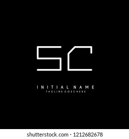 Initial S C minimalist modern logo identity vector