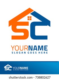 Initial S & C real estate logo template vector