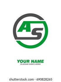 Initial A S circle logo template vector