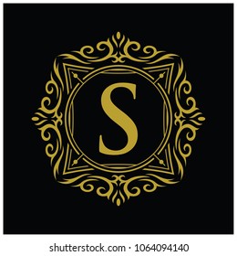 Initial S with a circular decoration Logo Design Template. Letter Icon Logo. Vector Illustration.