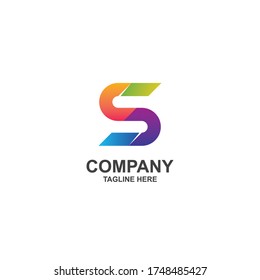 initial s with colorful logo design vector, icon, element, template