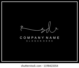 Initial S D handwriting logo template vector