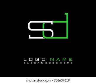 Initial S & D minimalist logo template vector