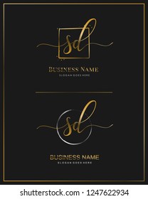 Initial S D SD handwriting logo vector. Letter handwritten logo template.