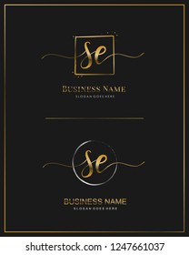 Initial S E SE handwriting logo vector. Letter handwritten logo template.