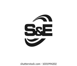 initial S & E swoosh ring company logo black
