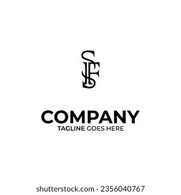 Initial S and F lettering logo design