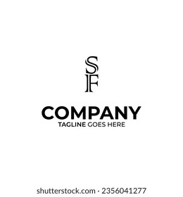 Initial S and F lettering logo design