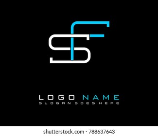 Initial S & F minimalist logo template vector