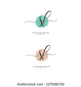 Initial S F SF handwriting logo vector. Letter handwritten logo template.