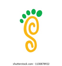 Initial S Footprint vector logo template, left footprint logo, ready for use