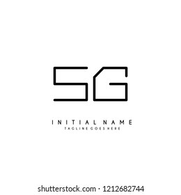 Initial S G minimalist modern logo identity vector